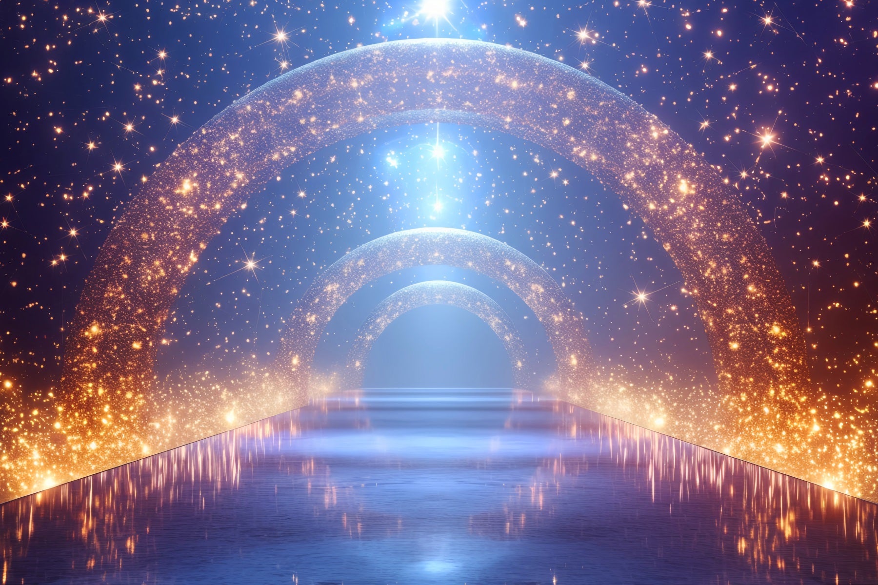 Toile de fond Danse Projecteur Arche Galaxie Étincelante Lumières École LXX59-13
