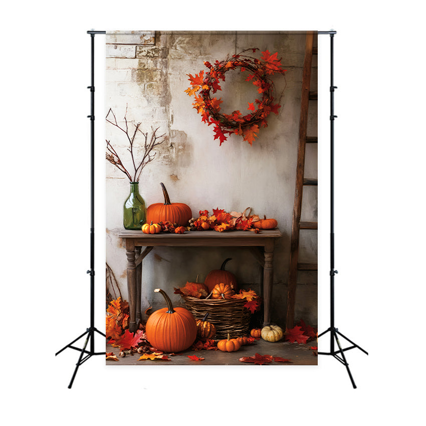Toile De Fond Halloween Arrangement Rustique Citrouilles Automne LXX59-149