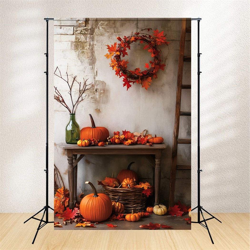 Toile De Fond Halloween Arrangement Rustique Citrouilles Automne LXX59-149