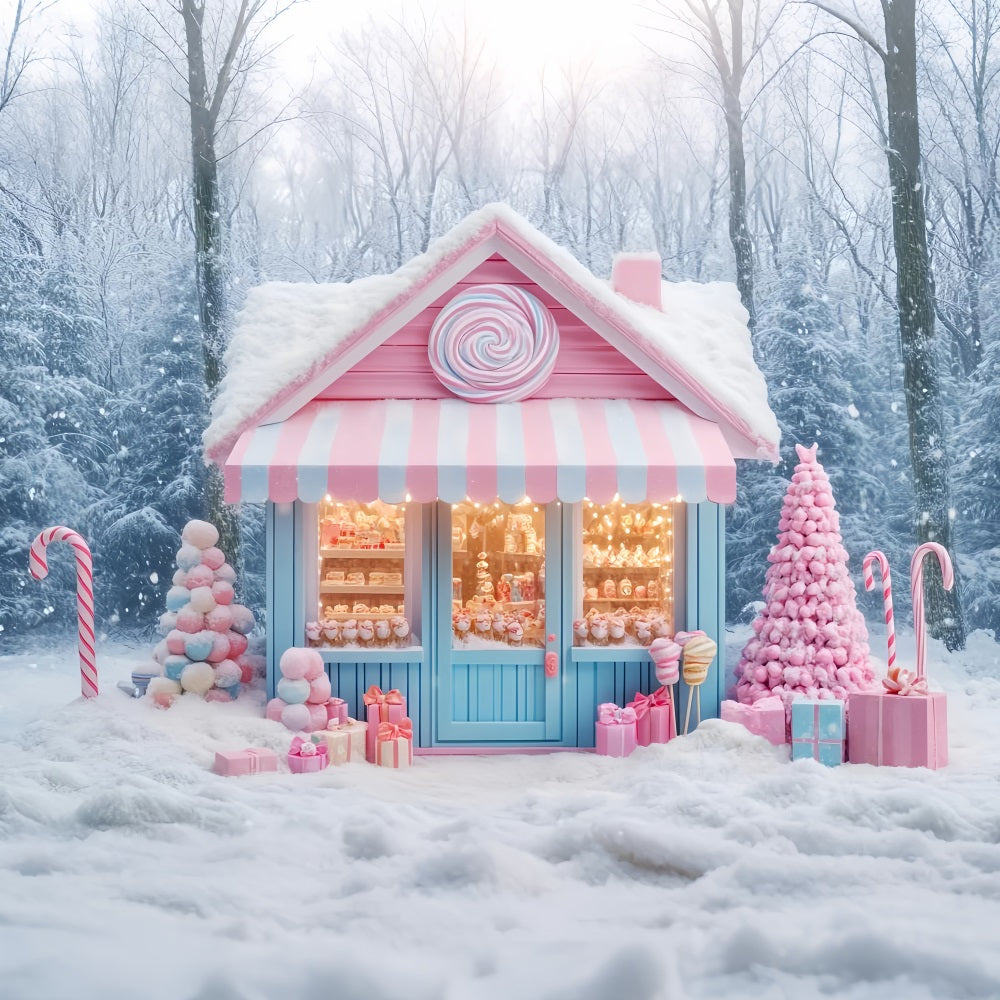 Toile de fond Noël Pays des Bonbons Boutique Hivernale Merveilleuse LXX59-162
