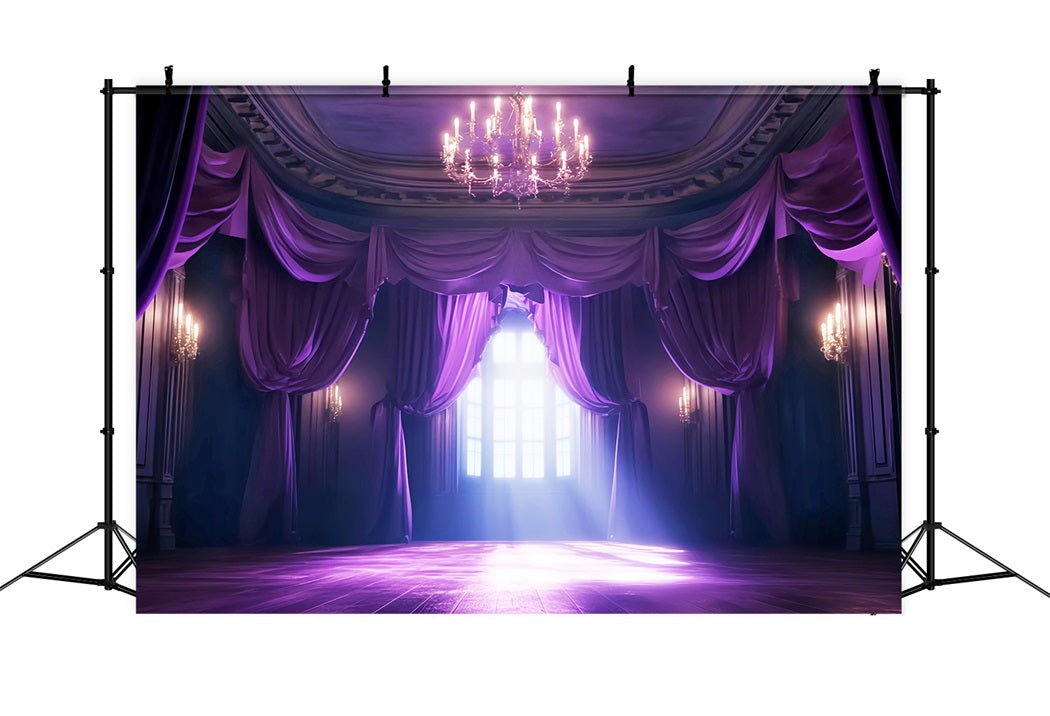 Toile de fond Danse Rideau Violet Lustre Éclat Studio LXX59-2