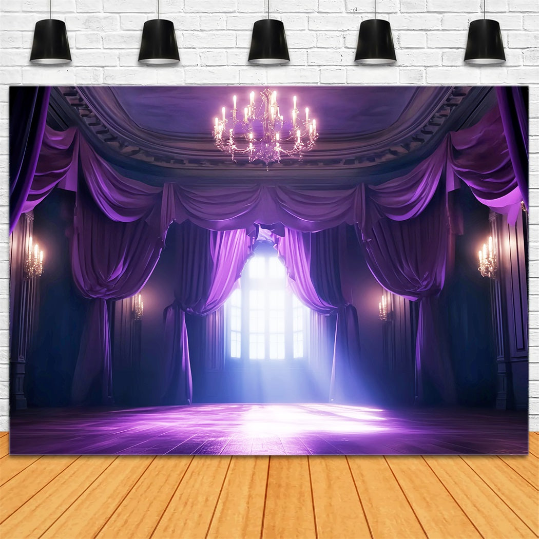 Toile de fond Danse Rideau Violet Lustre Éclat Studio LXX59-2