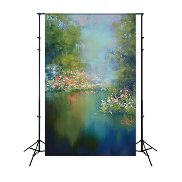 Toile de fond Danse Peinture Abstraite Jardin Impressionniste Fleurs LXX59-20