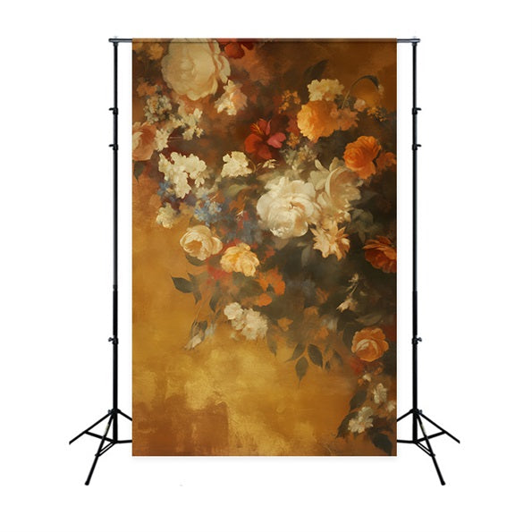 Toile de fond Danse Peinture Abstraite Motif Floral Doré Vintage LXX59-21