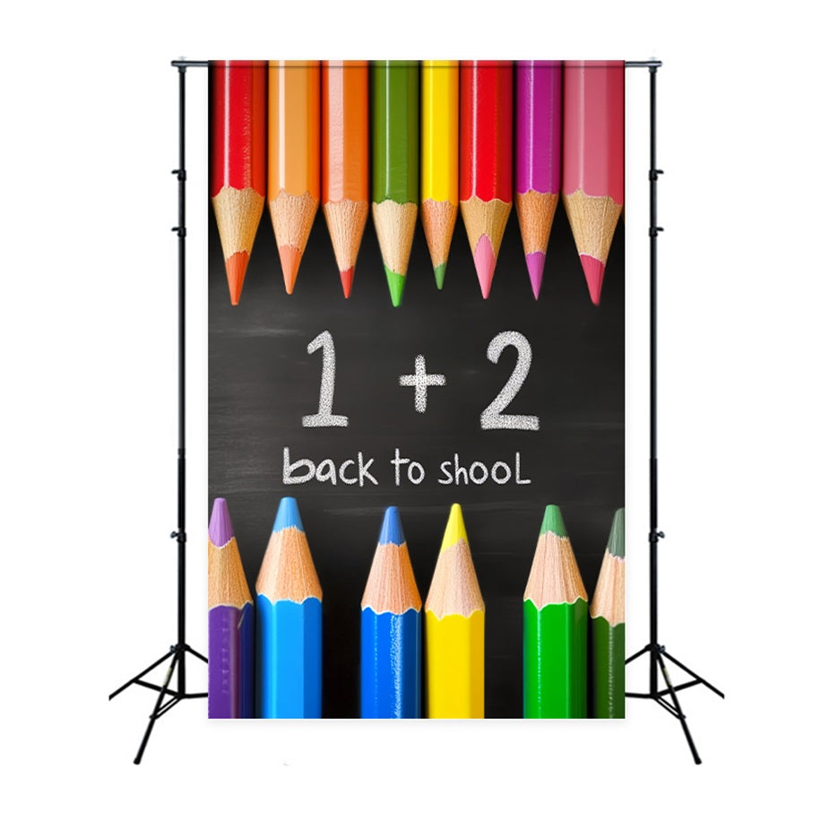 Toile de fond Retour à l'école Crayons Tableau Noir Mathématiques LXX59-217