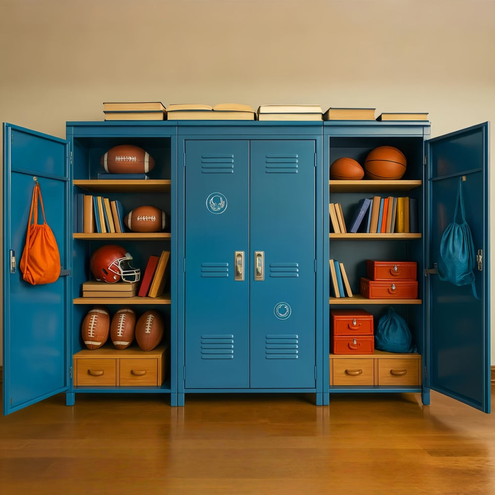 Toile de fond Retour à l'école Casier Sportif Étagère Livres Casier Scolaire LXX59-230
