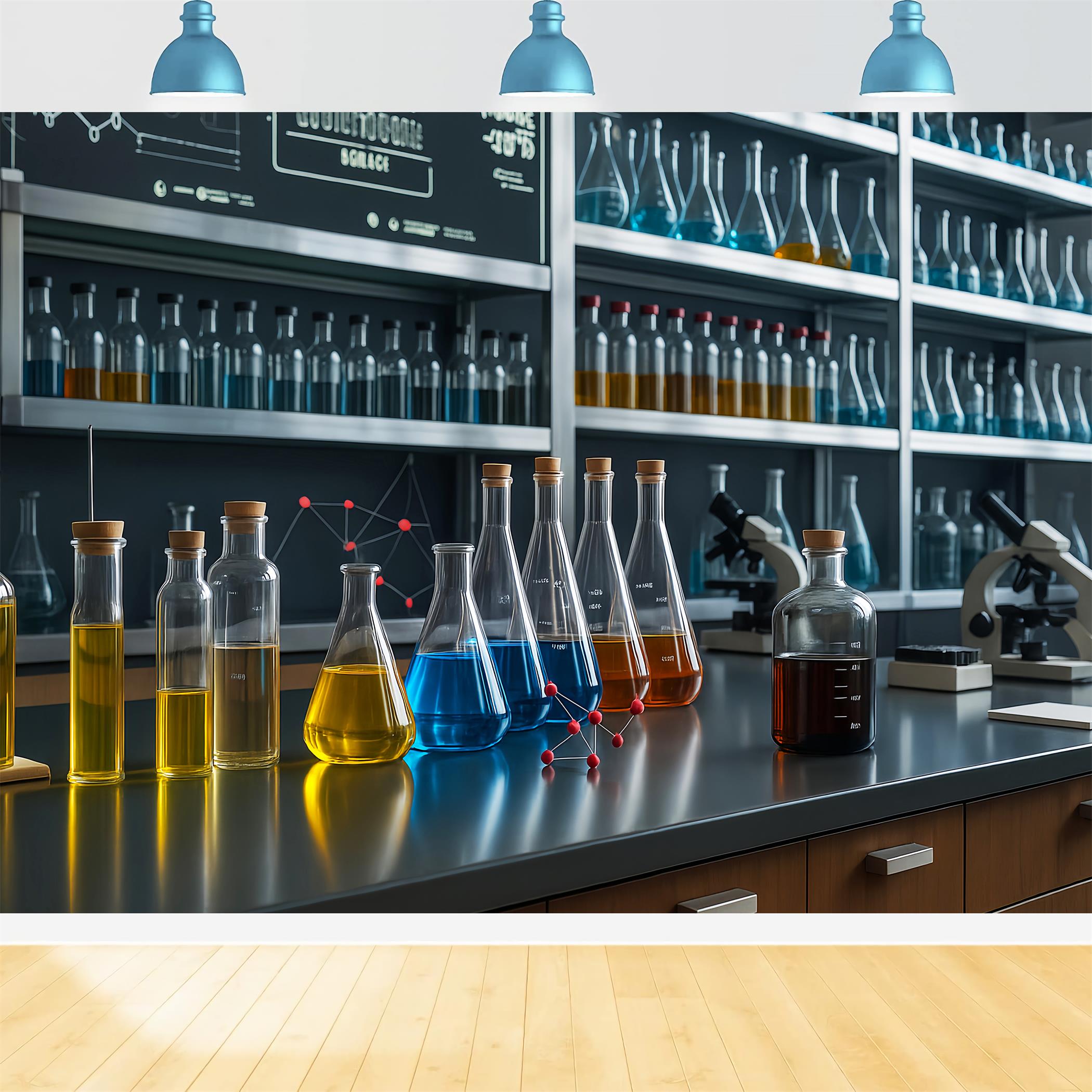 Toile de fond Retour à l'école Laboratoire Moderne Verrerie Chimie LXX59-253