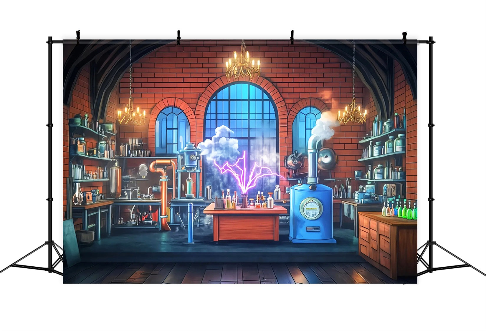 Toile de fond Retour à l'école Expérience Scientifique Vintage Laboratoire Chimie LXX59-255