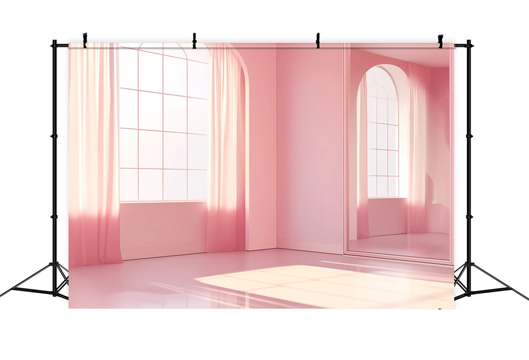 Toile de fond Danse Studio Minimaliste Rose Miroir École LXX59-26