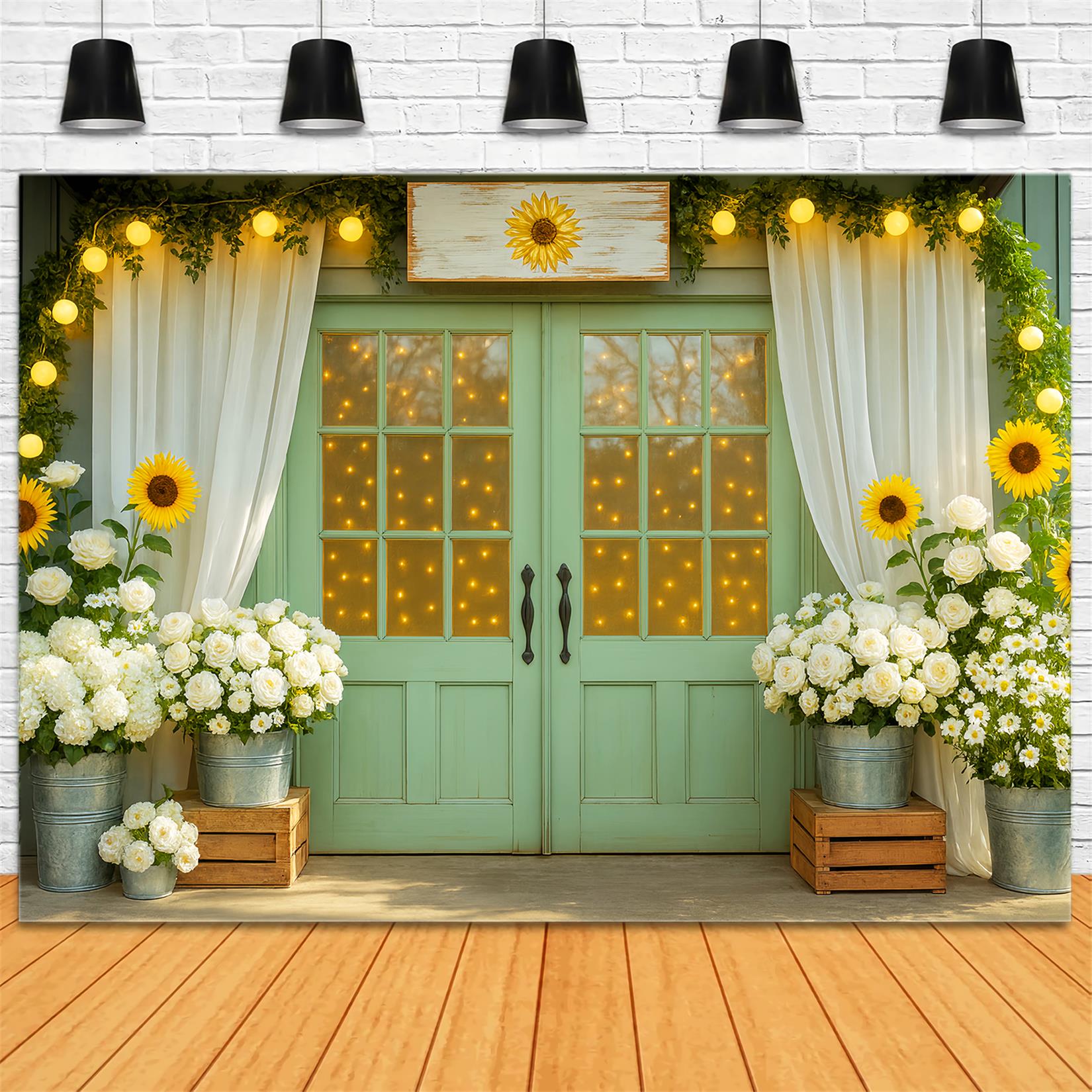 Toile de fond Photo Automne Lueur Tournesols Entrée Décor LXX59-264