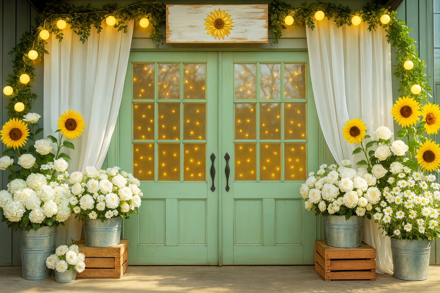 Toile de fond Photo Automne Lueur Tournesols Entrée Décor LXX59-264