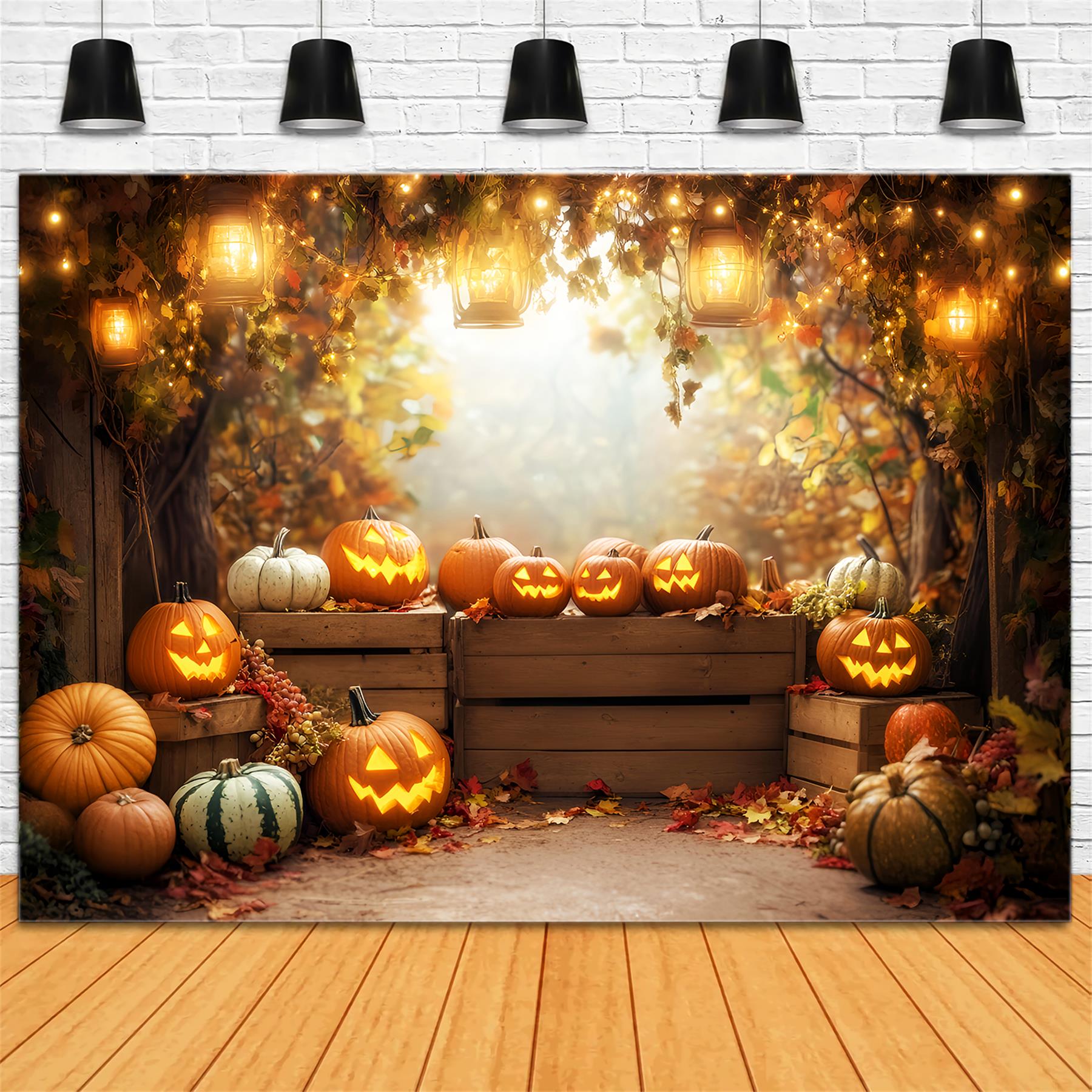 Toile de fond Photo Automne Marché Récolte Automnale Étale LXX59-268