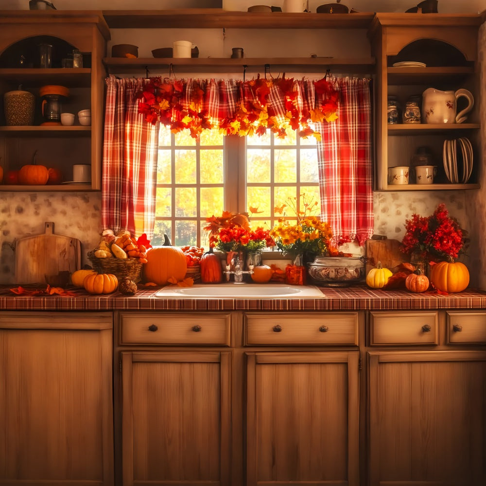 Toile de fond Deco Automne Cuisine Fenêtre Confort Automne LXX59-269