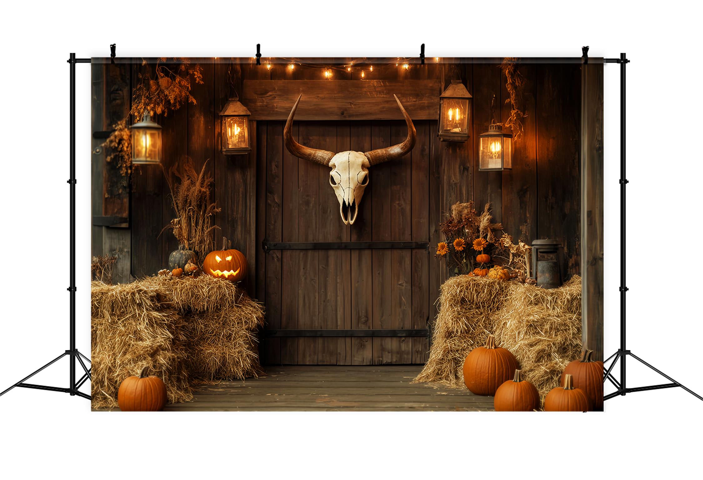 Toile de fond Photo Automne Grange Bois Récolte Rustique LXX59-278