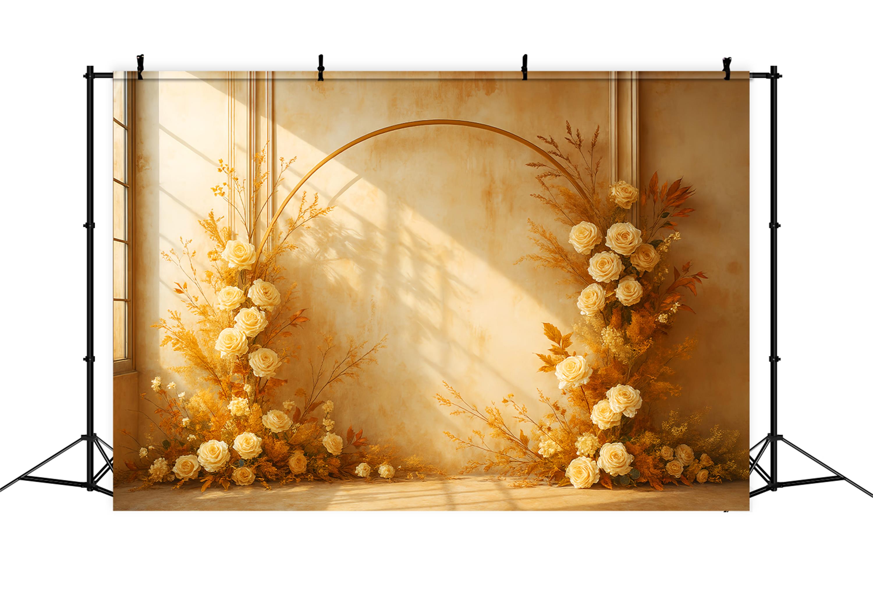 Toile de fond Photo Automne Floral Doré Arche Automnale LXX59-283