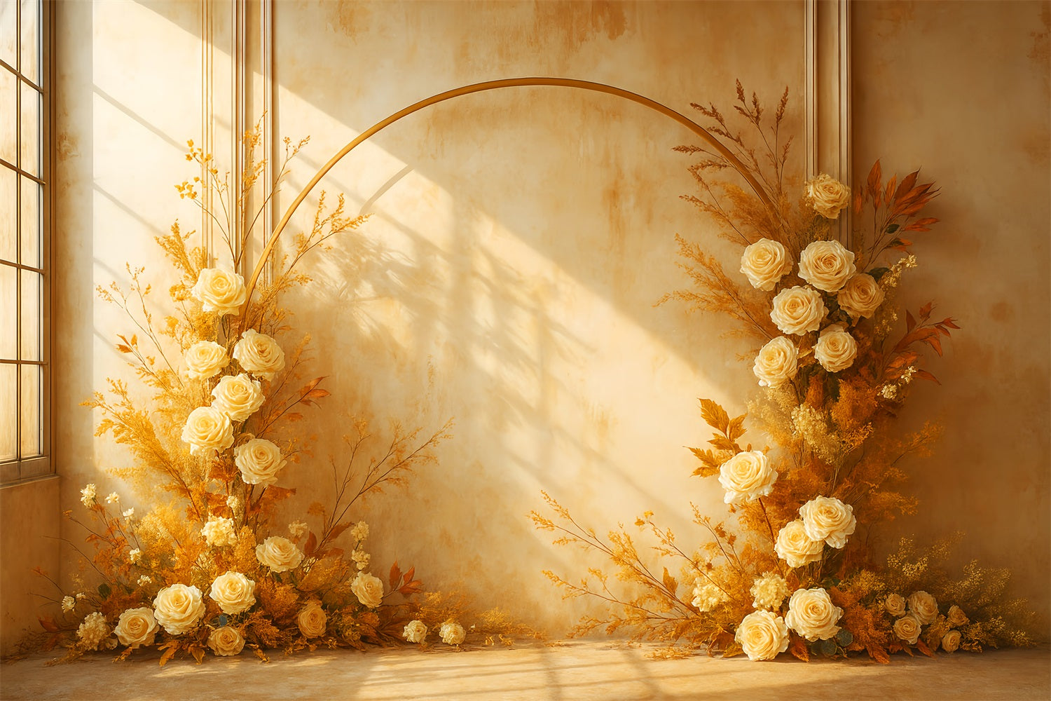 Toile de fond Photo Automne Floral Doré Arche Automnale LXX59-283