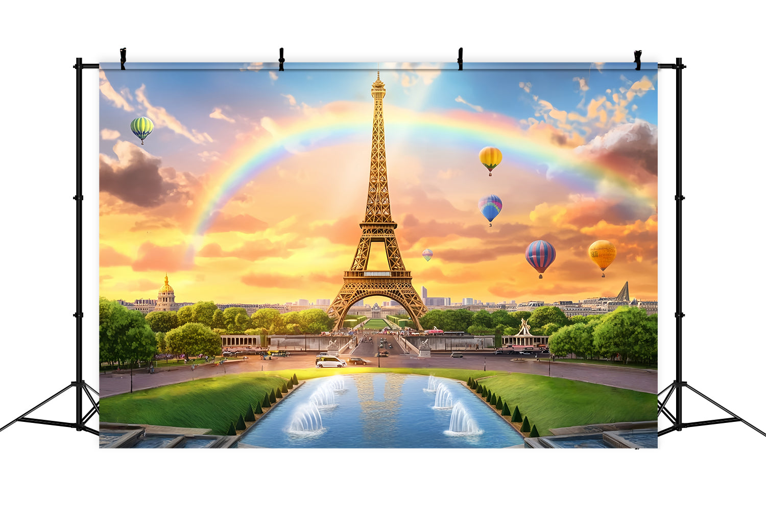 Toile de fond Paris Tour Eiffel Ballons Arc-en-ciel Idées LXX59-29