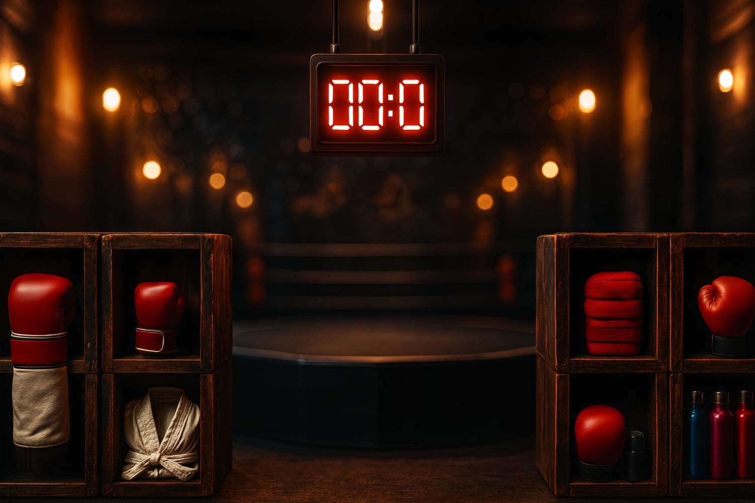 Fond sportif Ring de boxe Compte à rebours Fonds sportifs pour la photographie LXX59-301