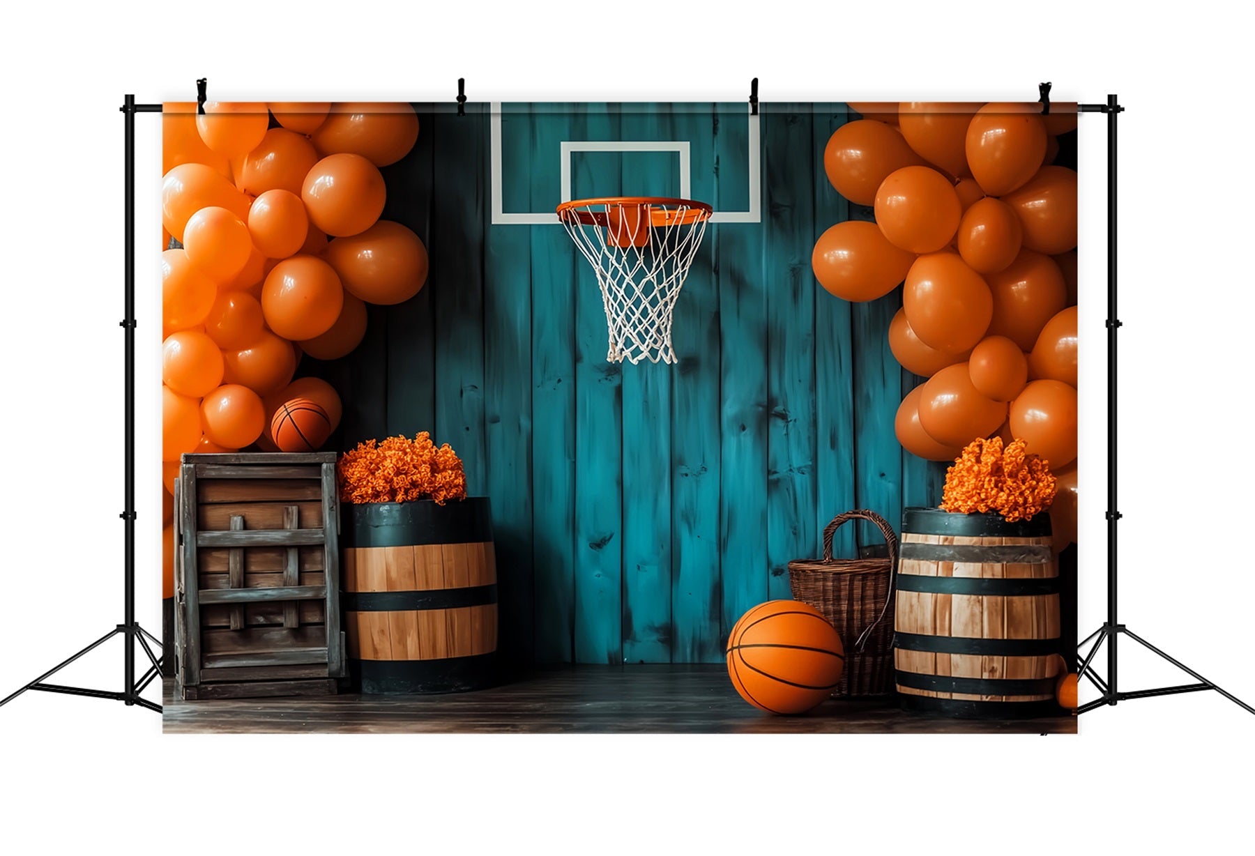 Fond sportif rustique Panier de basket Ballons Fond basket-ball LXX59-313