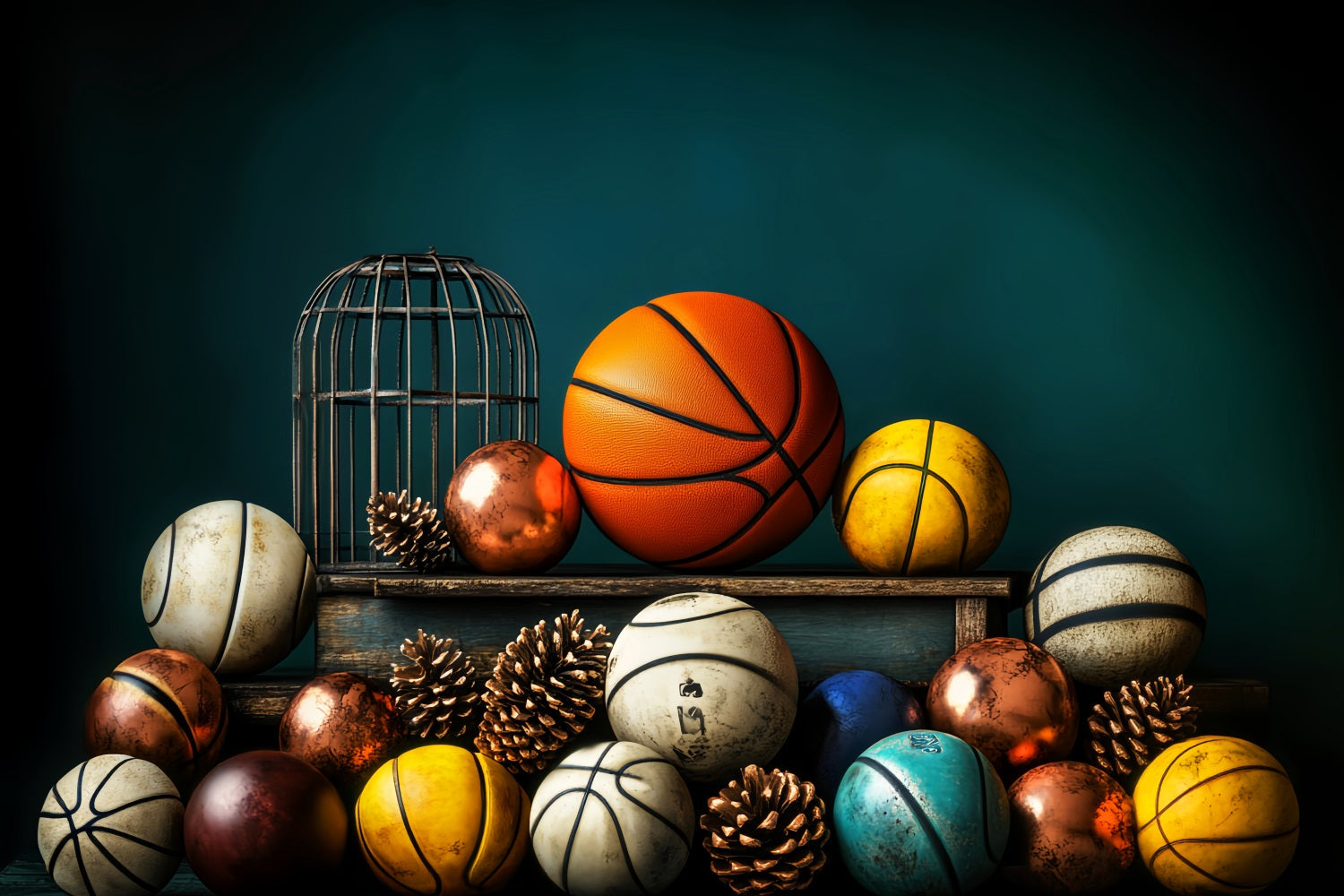 Fond sportif Basket-ball Variety Pinecones Display Fonds basket-ball LXX59-316