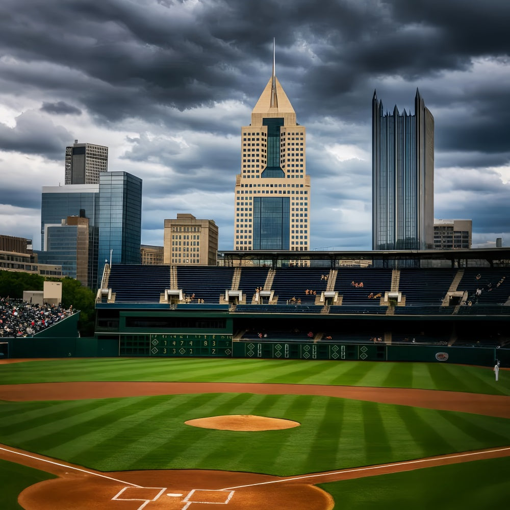 Fond sportif Horizon urbain Terrain de baseball Fond baseball LXX59-339