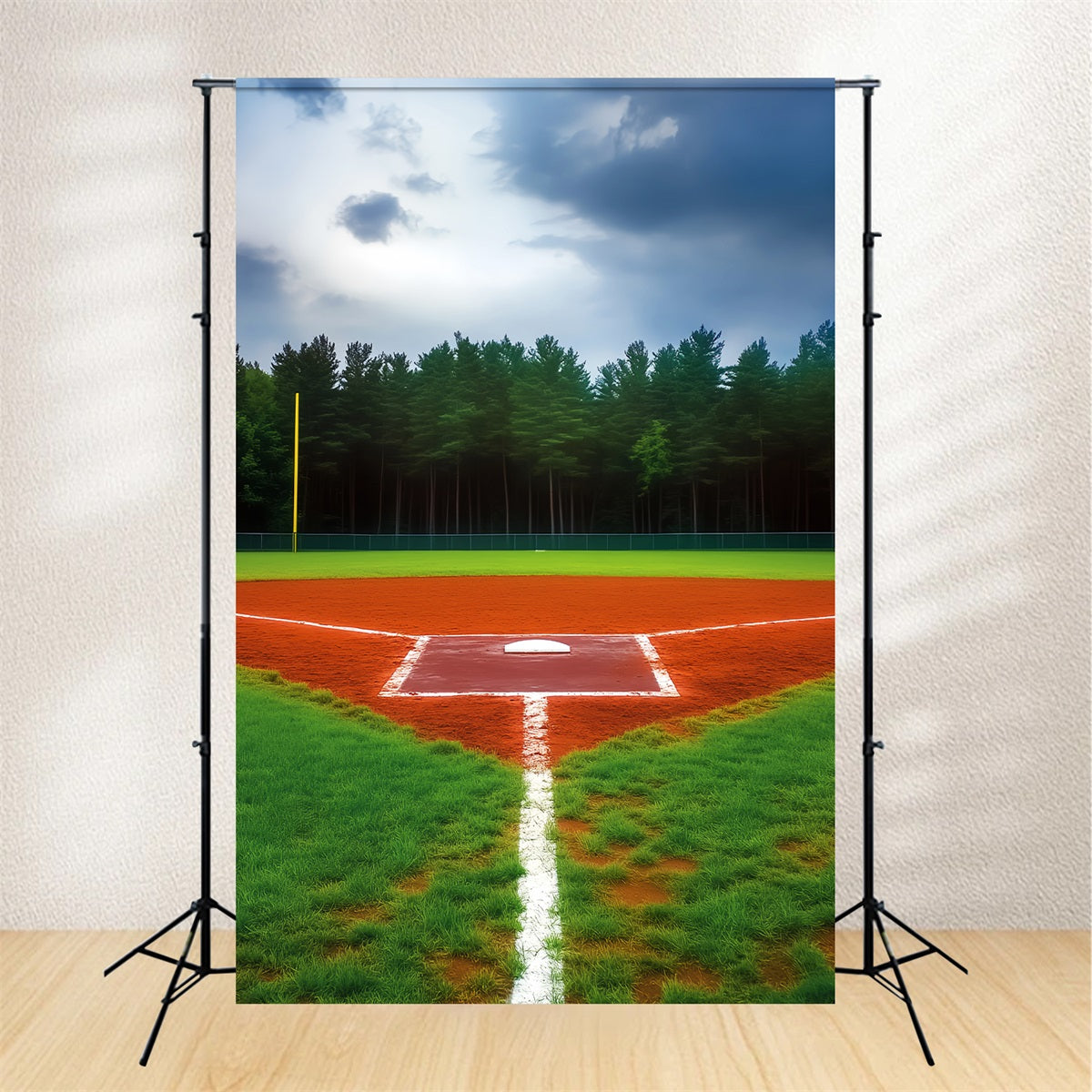 Toile de fond sportive Forêt et terrain de baseball Toile de fond terrain de baseball LXX59-341