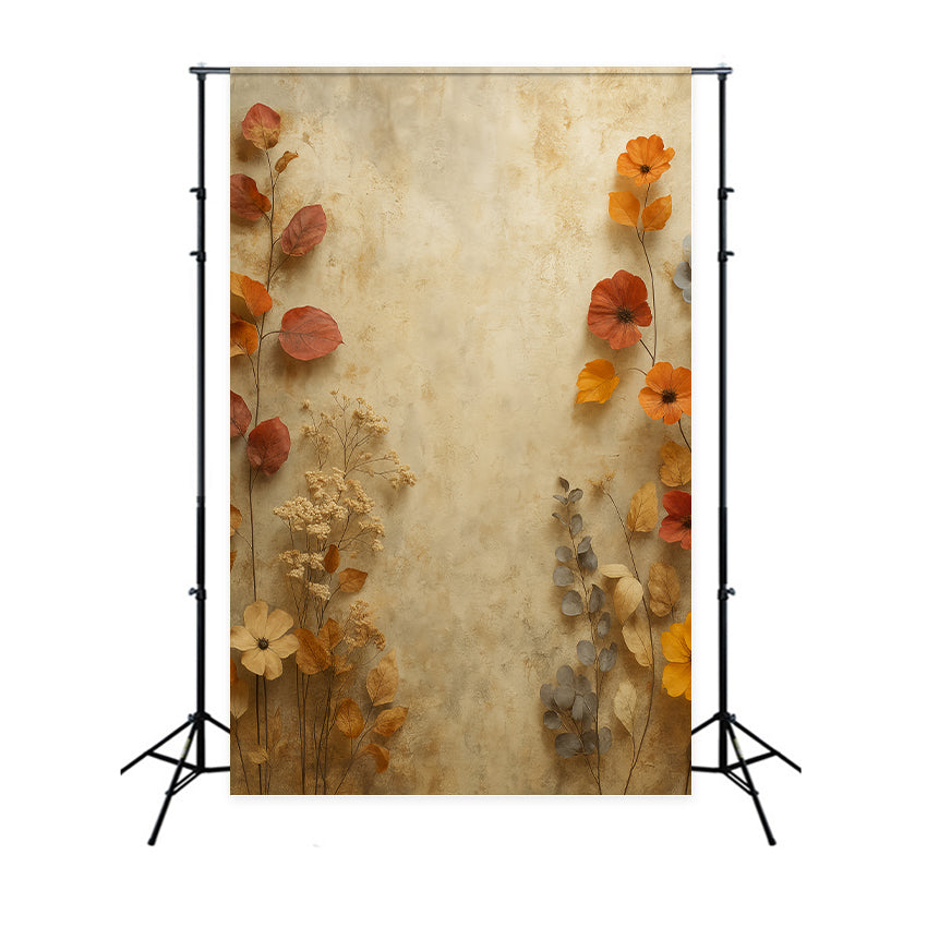 Toiles de fond pour portraits Toile de fond pour portraits avec texture florale séchée d'automne LXX59-425