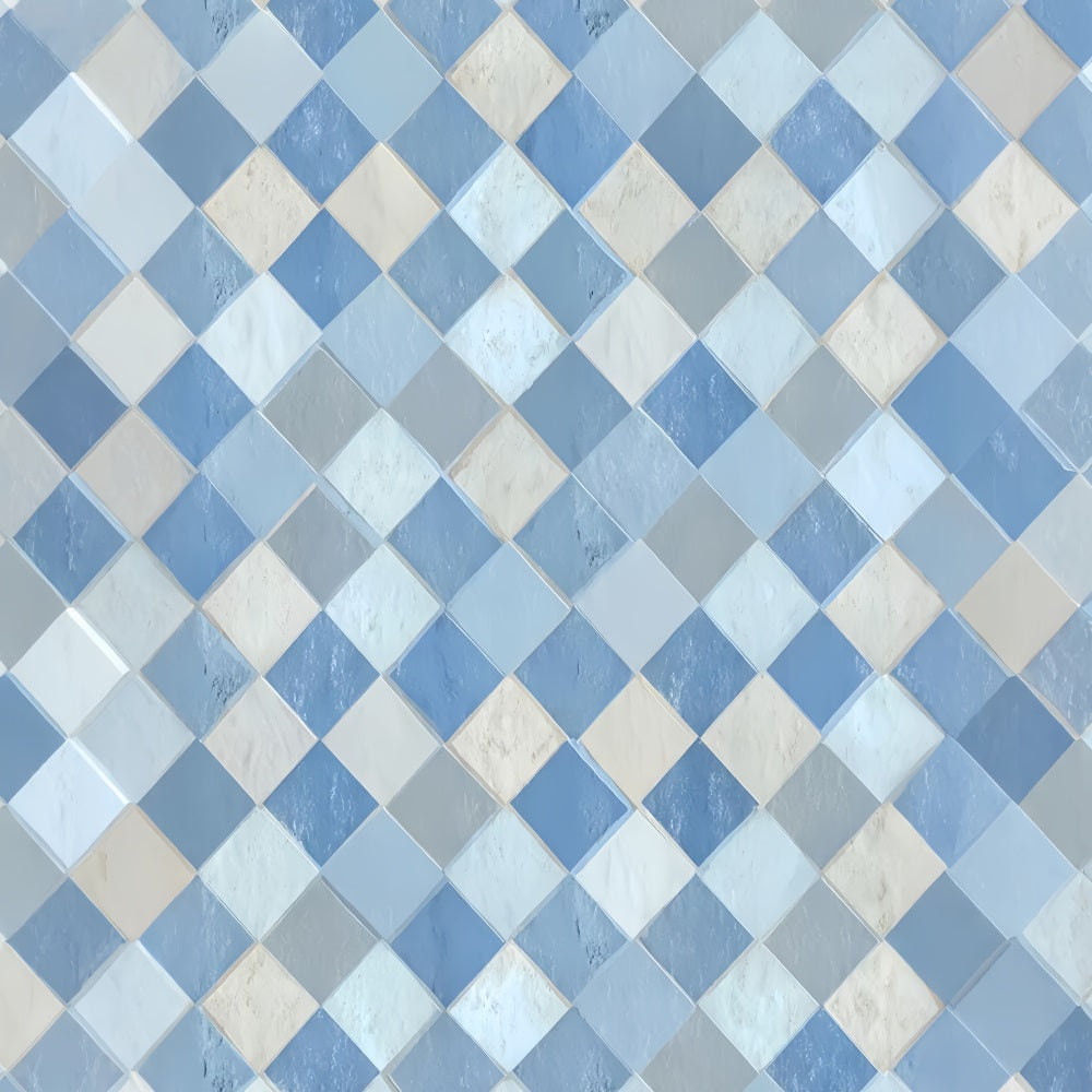 Fond studio portrait Fond portrait famille motif carreaux bleus LXX59-438