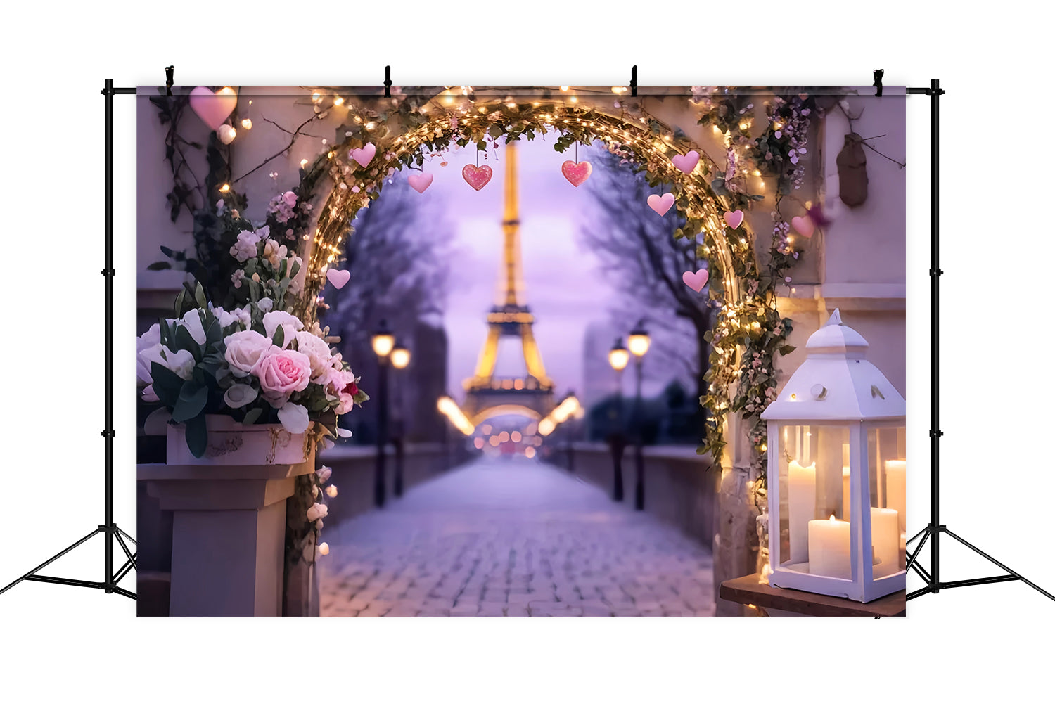 Toile de fond Paris Arche Lanterne Romantique Tour Eiffel LXX59-45