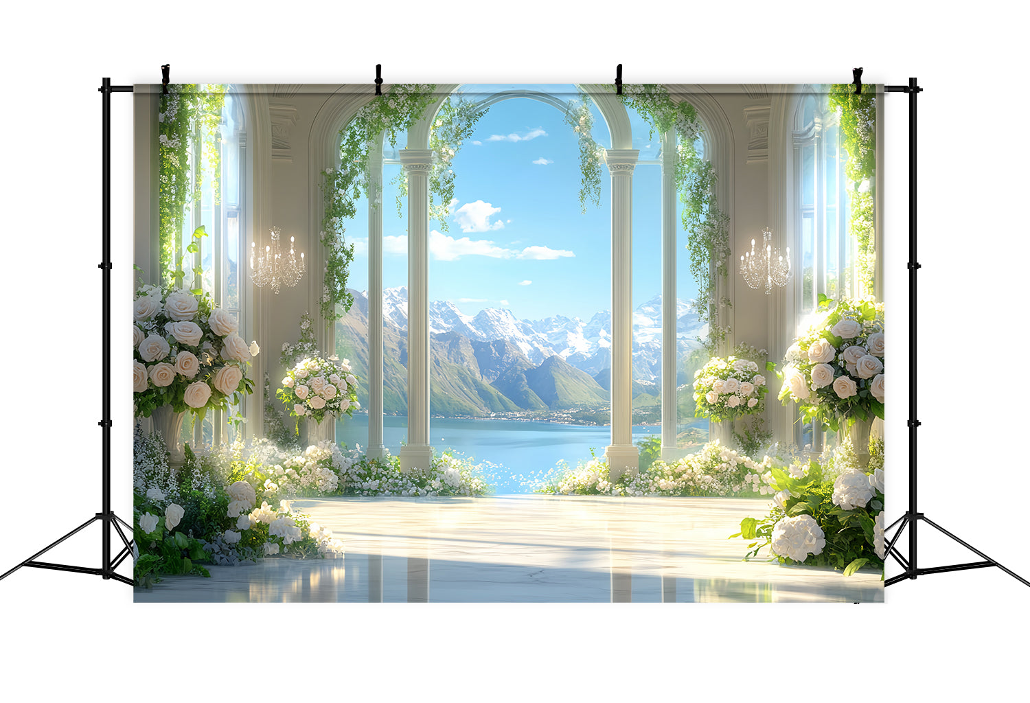 Toile de fond Paris Salle Florale Montagne Luxueuse Photos LXX59-51
