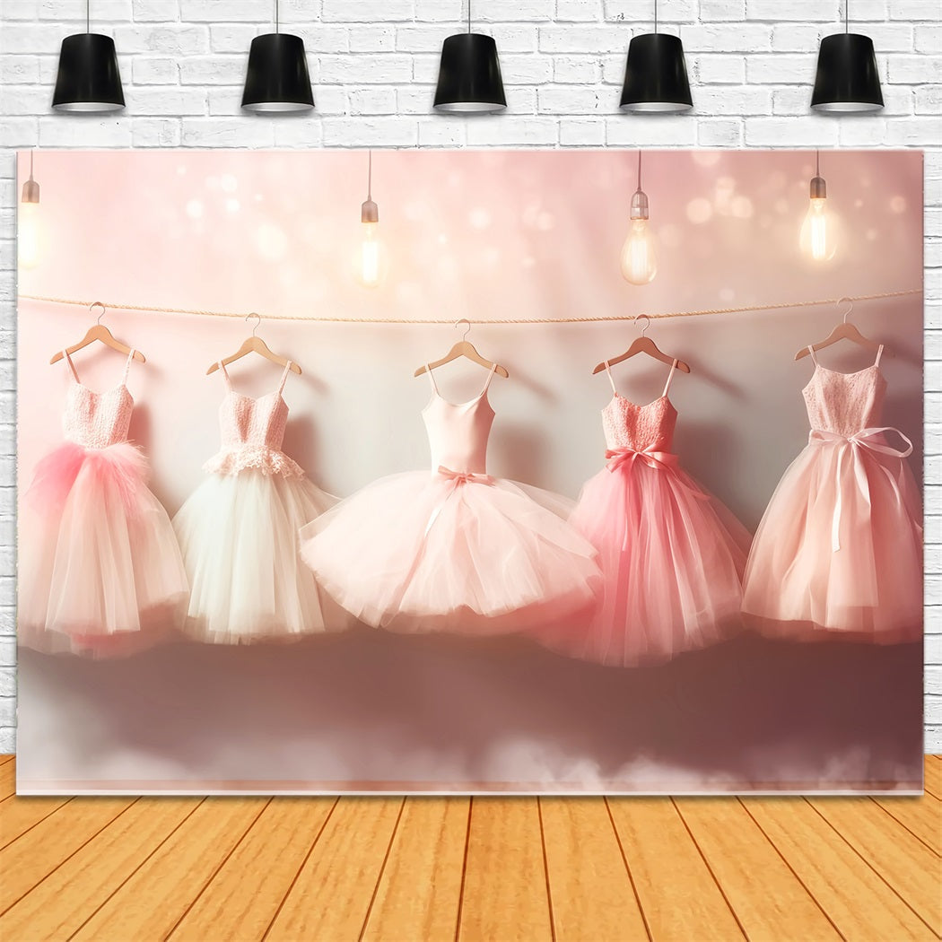Toile de fond Danse Robes Ballet Roses Suspendues École LXX59-7
