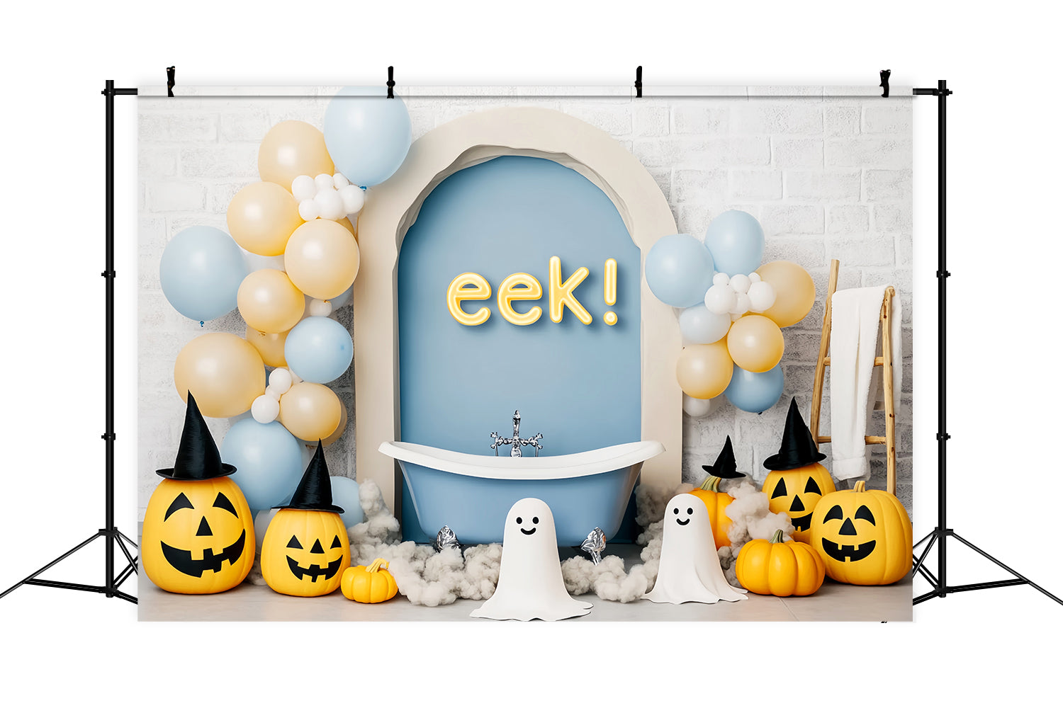 Toile De Fond Halloween Fantôme Fantômes Sourire Ballons Baignoire LXX59-87