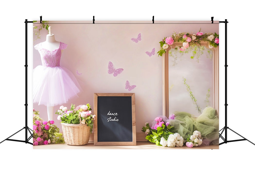 Toile de fond Danse Tutu Lilas Miroir Papillons École LXX59-9