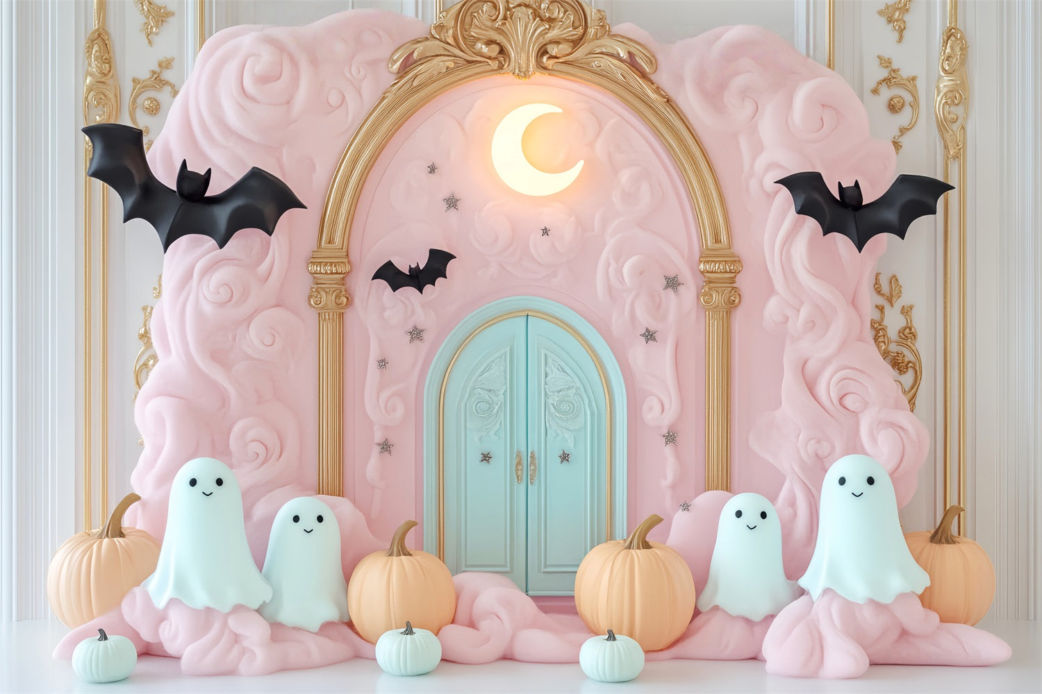 Toile De Fond Halloween Fantôme Nuage Rose Entrée Fantôme LXX59-90