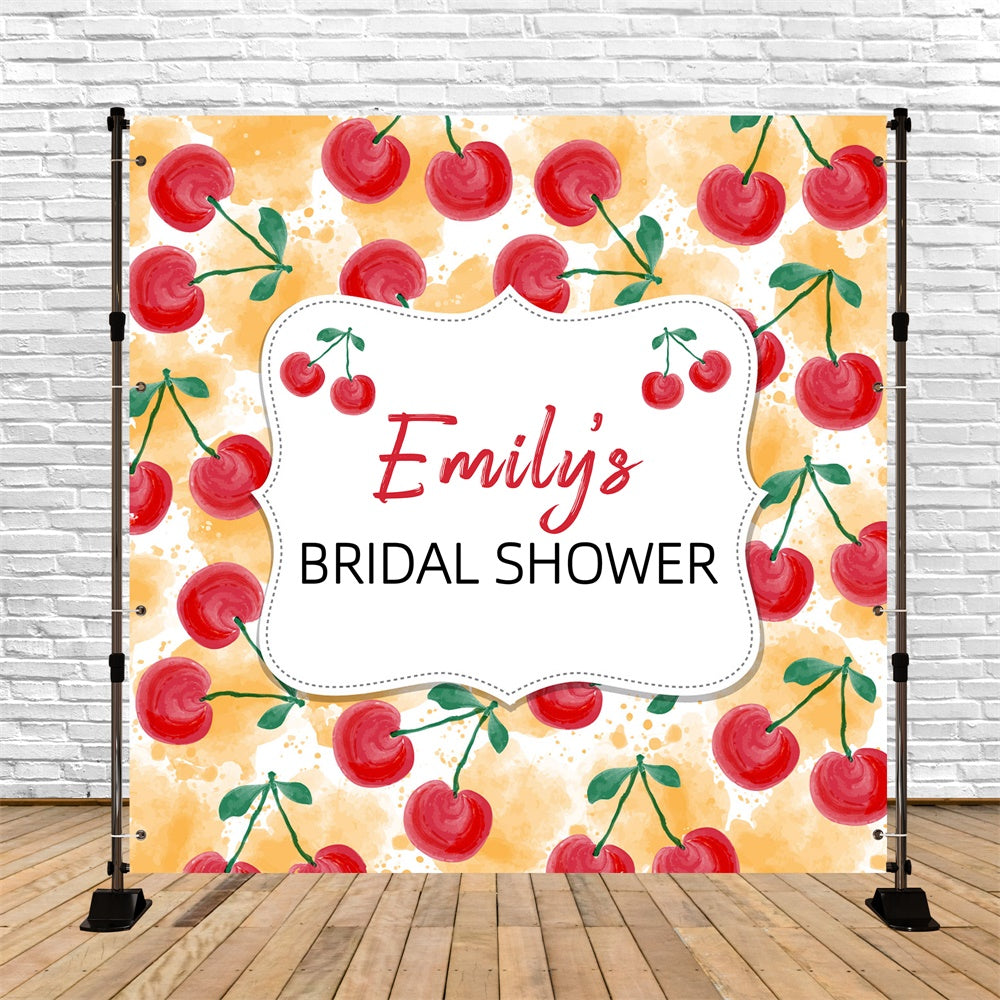 Toile de fond Bridal Shower Personnalisable Délice Cerise Douce LXX6-104