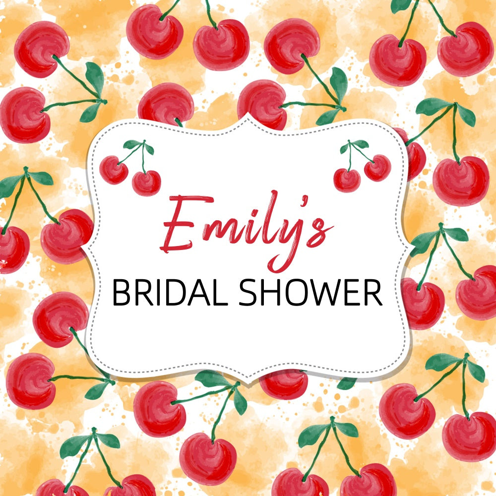 Toile de fond Bridal Shower Personnalisable Délice Cerise Douce LXX6-104