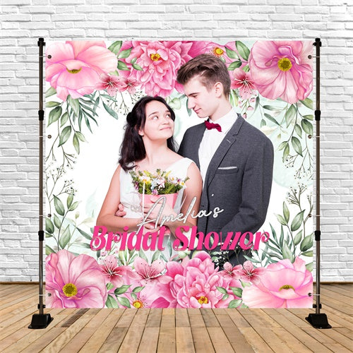 Toile de fond Bridal Shower Personnalisable Moment Romantique Floral LXX6-107