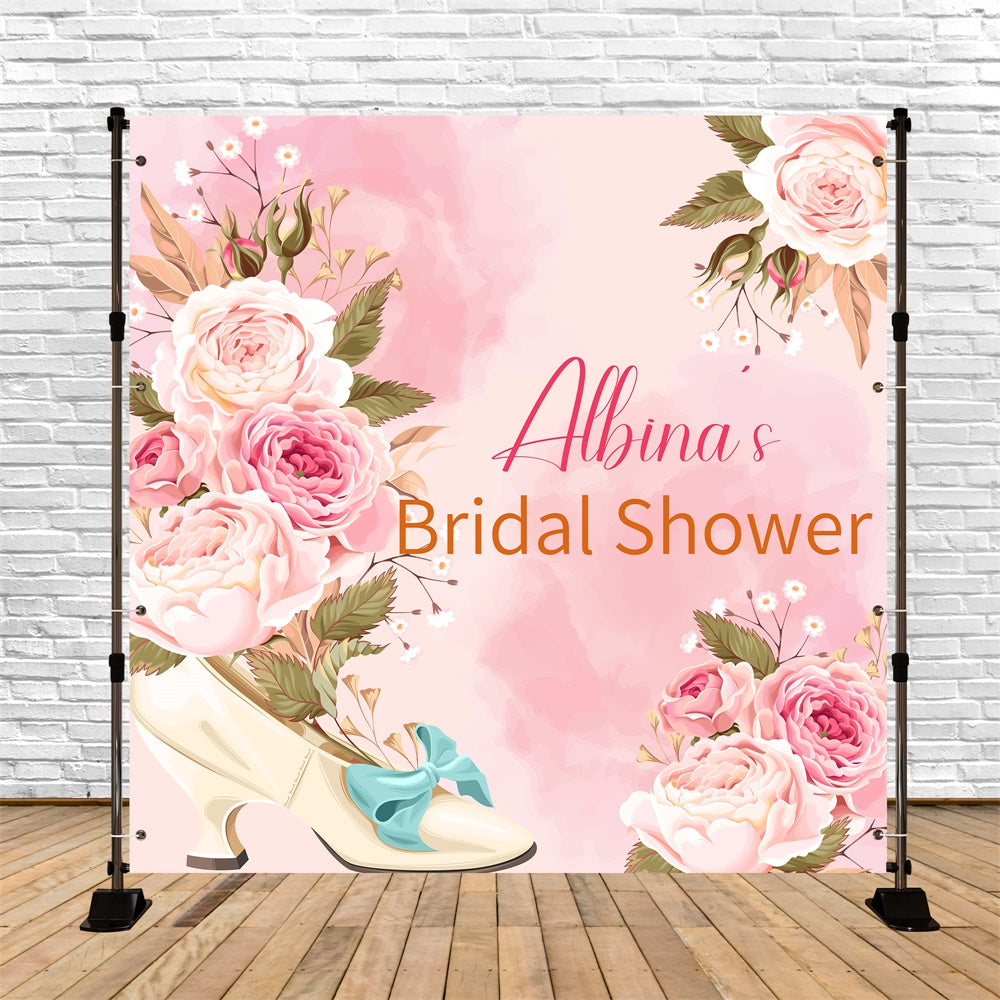 Toile de fond Bridal Shower Personnalisable Romance Rose Vintage LXX6-109