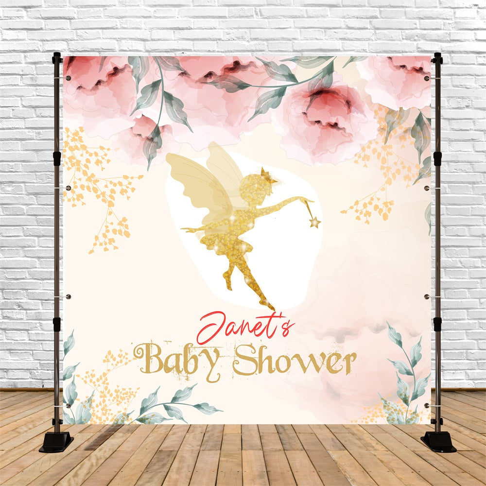 Toile de fond Baby Shower Rêve Doré Étincelant Personnalisée LXX6-11