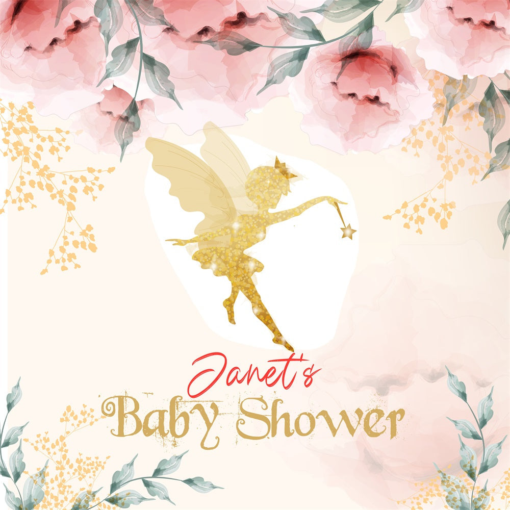 Toile de fond Baby Shower Rêve Doré Étincelant Personnalisée LXX6-11