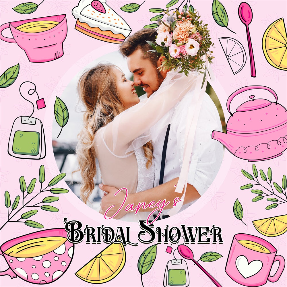 Toile de fond Mariage Idées Personnalisable Tasses Mignonnes Dessin Animé LXX6-111