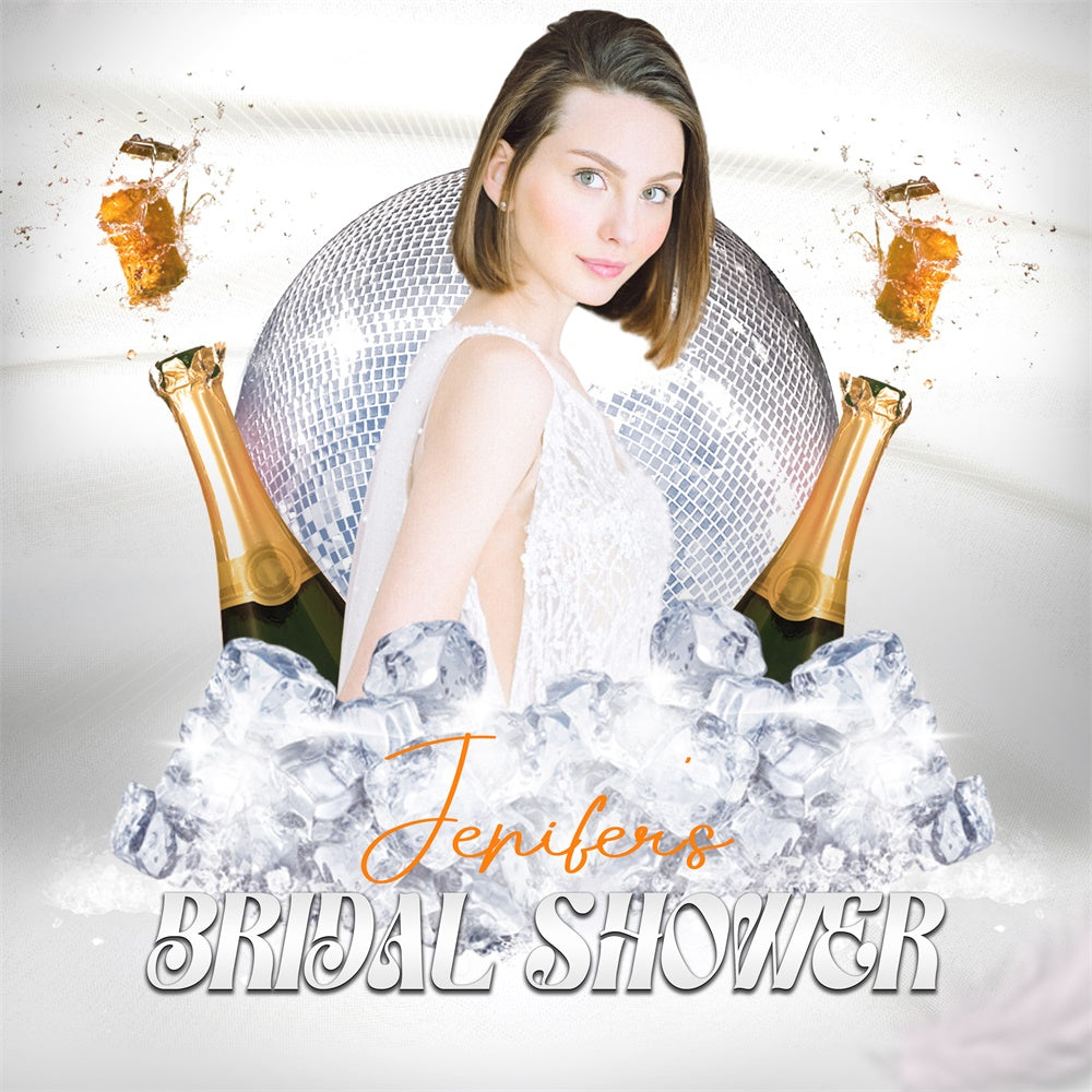 Toile de fond Bridal Shower Personnalisable Ambiance Disco Champagne LXX6-114