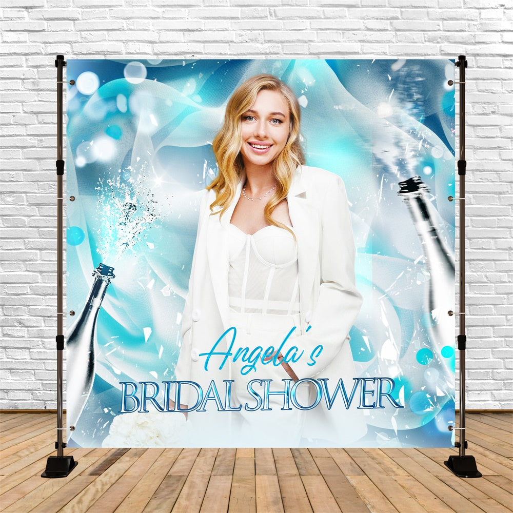 Toile de fond Bridal Shower Personnalisable Éclat Champagne Mariée LXX6-115