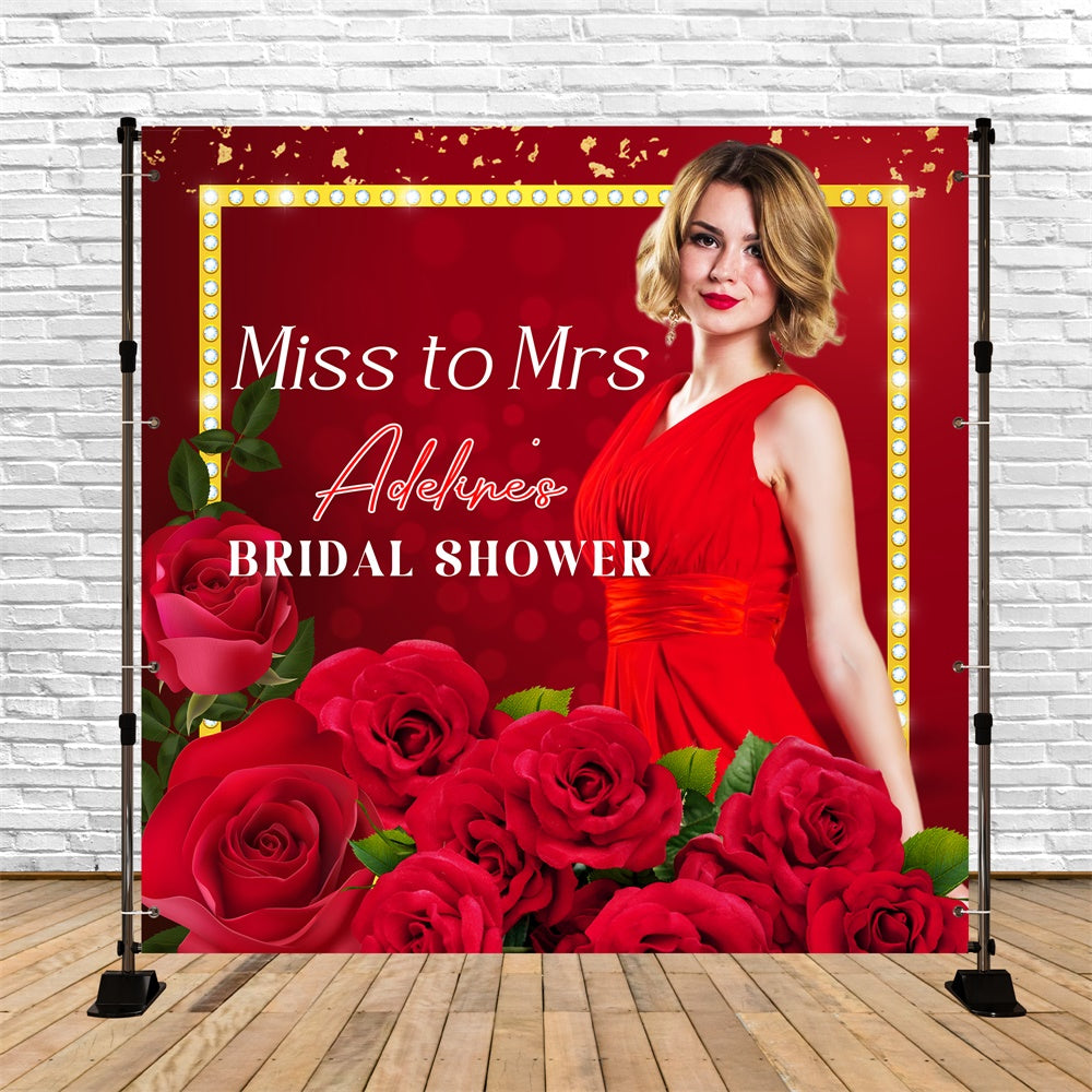 Toile de fond Bridal Shower Personnalisable Fête Rose Éclatante LXX6-127