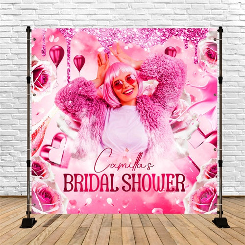 Toile de fond Bridal Personnalisable Cœur Scintillant Fantaisie LXX6-133