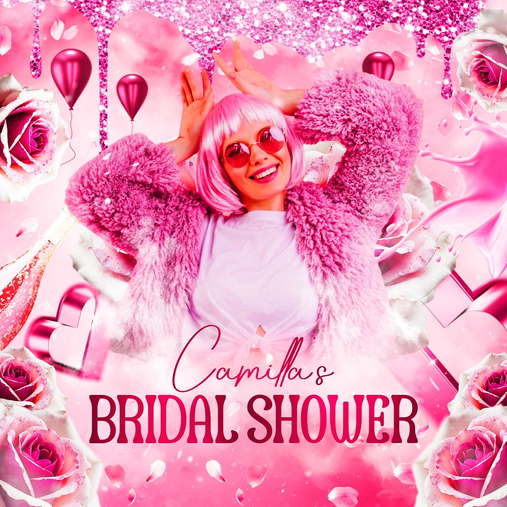 Toile de fond Bridal Personnalisable Cœur Scintillant Fantaisie LXX6-133