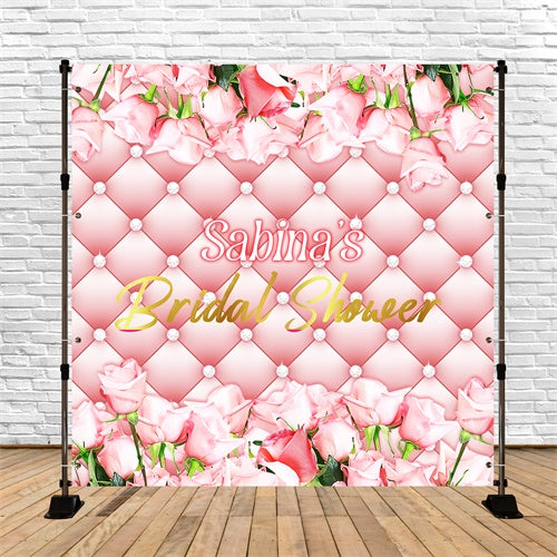 Toile de fond Bridal Shower Idées Personnalisable Pétales Doux et Perles LXX6-135