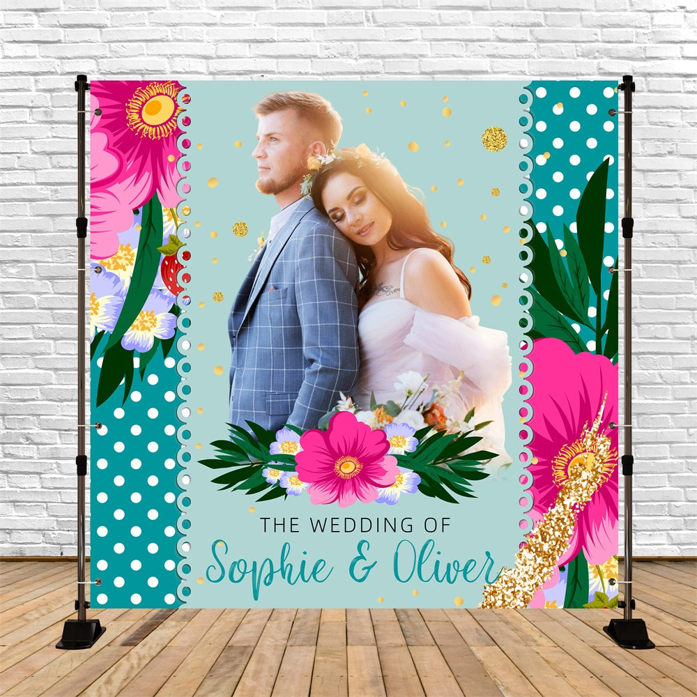 Toile de fond Mariage Photo Jardin à Pois Bonheur Personnalisée LXX6-139