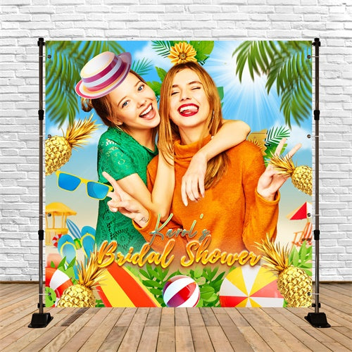 Toile de fond Bridal Shower Personnalisable Fun Tropical Été LXX6-142