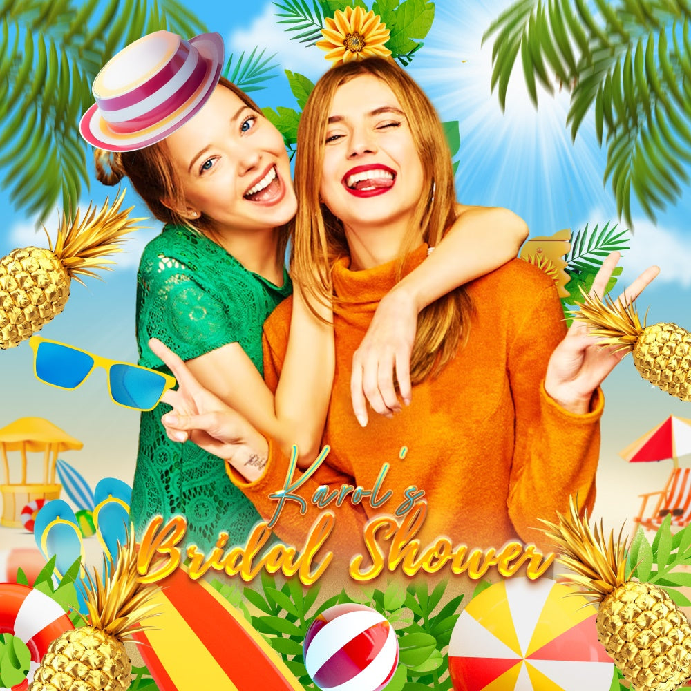 Toile de fond Bridal Shower Personnalisable Fun Tropical Été LXX6-142